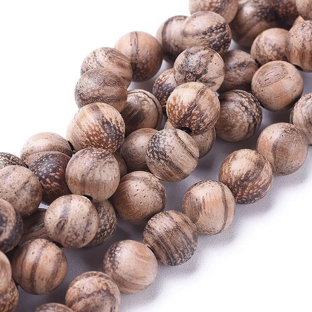 2758 5 Strands 10mm Natural Wood Beads Strands Rosy Brown Round Polished